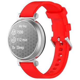 For Garmin Lily 2 Active Quick Release Silver Buckle Silicone Watch Band Wristband(Red)