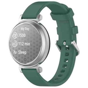 For Garmin Lily 2 Active Quick Release Silver Buckle Silicone Watch Band Wristband(Dark Green)