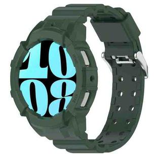 For Samsung Galaxy Watch 7 40mm Armor Silicone Watch Band with Watch Case Set(Green)