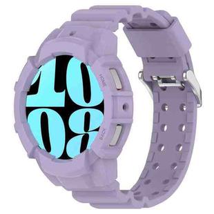 For Samsung Galaxy Watch 7 40mm Armor Silicone Watch Band with Watch Case Set(Purple)