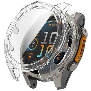 For Garmin Fenix 8 MIP 47mm Solar Scale Tempered Film Integrated PC Watch Case(Transparent Color)