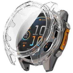 For Garmin Fenix 8 MIP 51mm Solar Scale Tempered Film Integrated PC Watch Case(Transparent Color)