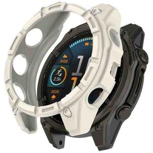 For Garmin Fenix 8 MIP 47mm Solar Armour Hollow TPU Half Coverage Watch Case Solar Version(Starlight)