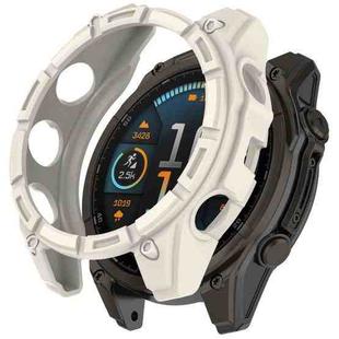 For Garmin Fenix 8 MIP 51mm Solar Armour Hollow TPU Half Coverage Watch Case Solar Version(Starlight)