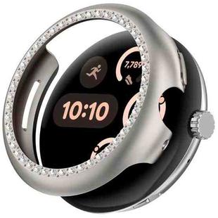 For Google Pixel Watch Diamond Electroplated PC Half Coverage Watch Protective Case(Starlight)