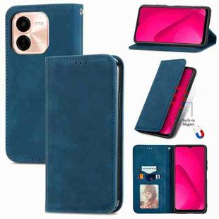 For vivo Y37 Pro Retro Skin Feel Magnetic Flip Leather Phone Case(Blue)