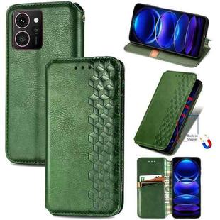 For HMD Skyline Cubic Grid Pressed Magnetic Leather Phone Case(Green)