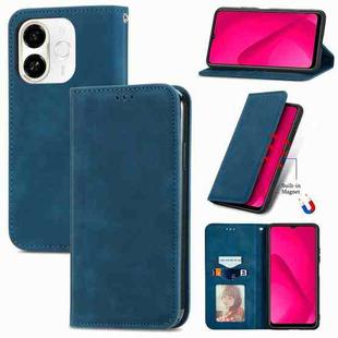 For Tecno Spark 30C 5G Retro Skin Feel Magnetic Leather Phone Case(Blue)