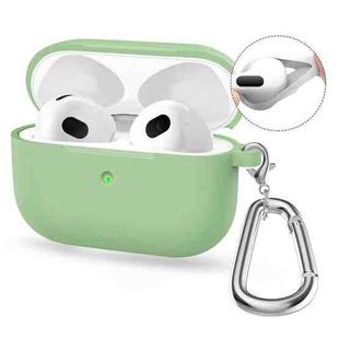 For Apple AirPods 4 2024 ENKAY Hat-Prince Thickened Silicone Case with Hook and Anti-lost Silicone Earbuds(Mint Green)