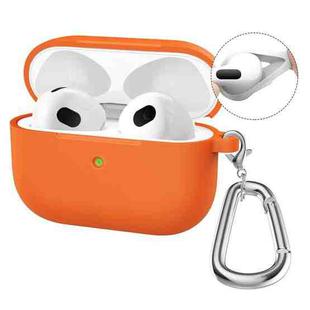 For Apple AirPods 4 2024 ENKAY Hat-Prince Thickened Silicone Case with Hook and Anti-lost Silicone Earbuds(Orange)