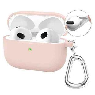 For Apple AirPods 4 2024 ENKAY Hat-Prince Thickened Silicone Case with Hook and Anti-lost Silicone Earbuds(Pink)