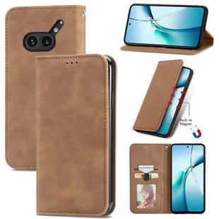 For Nothing Phone 2a Plus Retro Skin Feel Magnetic Flip Leather Phone Case(Brown)