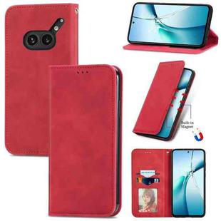 For Nothing Phone 2a Plus Retro Skin Feel Magnetic Flip Leather Phone Case(Red)