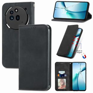 For Nothing Phone 3a Retro Skin Feel Magnetic Flip Leather Phone Case(Black)