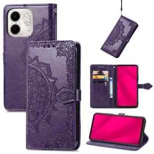 For Infinix Smart 9 Mandala Flower Embossed Leather Phone Case(Purple)