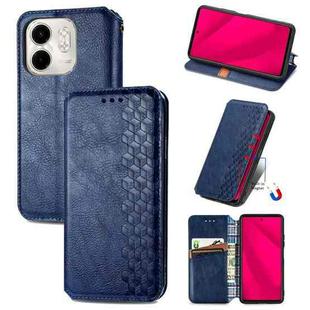 For Infinix Smart 9 Cubic Grid Pressed Magnetic Leather Phone Case(Blue)