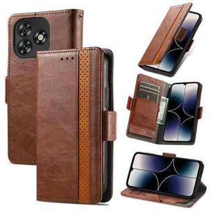 For Oukitel C53 CaseNeo Splicing Dual Magnetic Buckle Leather Phone Case(Brown)