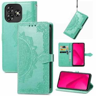 For Oukitel C53 Mandala Flower Embossed Leather Phone Case(Green)