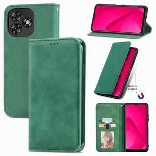 For Oukitel C53 Retro Skin Feel Magnetic Flip Leather Phone Case(Green)