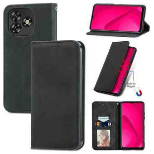 For Oukitel C53 Retro Skin Feel Magnetic Flip Leather Phone Case(Black)