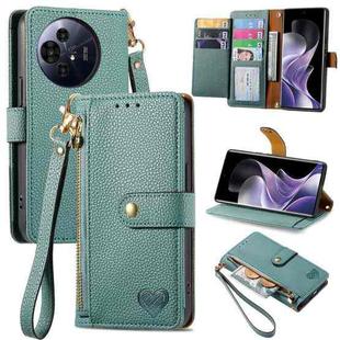 For TCL 50 Pro NxtPaper Love Zipper Lanyard Leather Phone Case(Green)