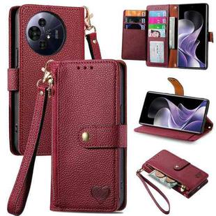 For TCL 50 Pro NxtPaper Love Zipper Lanyard Leather Phone Case(Red)