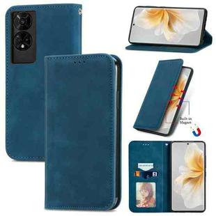 For TCL 50 5G Retro Skin Feel Magnetic Flip Leather Phone Case(Blue)