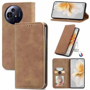 For TCL 50 Pro NxtPaper Retro Skin Feel Magnetic Flip Leather Phone Case(Brown)