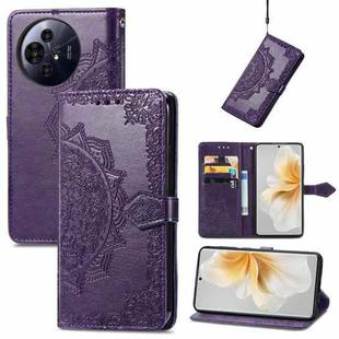 For TCL 50 Pro NxtPaper Mandala Flower Embossed Leather Phone Case(Purple)