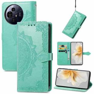 For TCL 50 Pro NxtPaper Mandala Flower Embossed Leather Phone Case(Green)