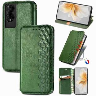 For TCL 50 5G Cubic Grid Pressed Magnetic Leather Phone Case(Green)