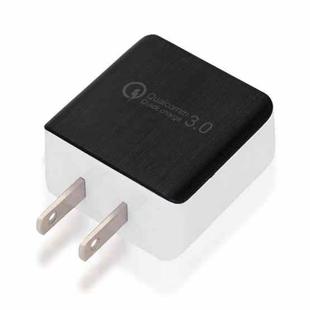 1USB QC 3.0 Wire Drawing Quick Charger US Plug(black)