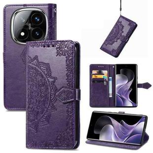 For Xiaomi Redmi Note 14 Pro+ 5G Mandala Flower Embossed Leather Phone Case(Purple)