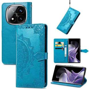 For Xiaomi Redmi Note 14 Pro+ 5G Mandala Flower Embossed Leather Phone Case(Blue)