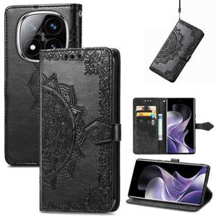 For Xiaomi Redmi Note 14 Pro+ 5G Mandala Flower Embossed Leather Phone Case(Black)