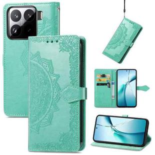 For Xiaomi 15 Mandala Flower Embossed Leather Phone Case(Green)