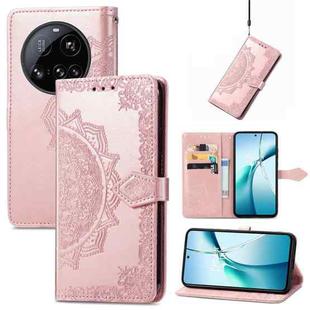 For Xiaomi 15 Ultra Mandala Flower Embossed Leather Phone Case(Rose Gold)