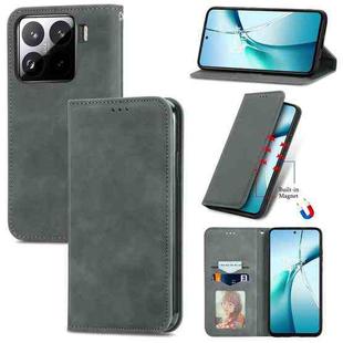For Xiaomi 15 Retro Skin Feel Magnetic Flip Leather Phone Case(Gray)
