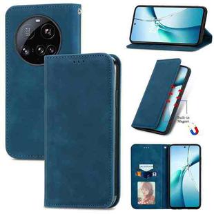 For Xiaomi 15 Ultra Retro Skin Feel Magnetic Flip Leather Phone Case(Blue)