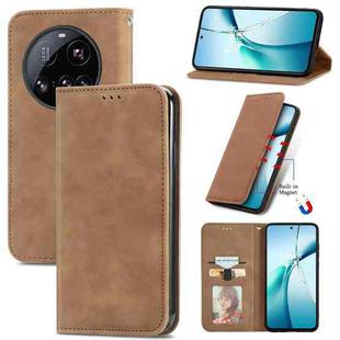 For Xiaomi 15 Ultra Retro Skin Feel Magnetic Flip Leather Phone Case(Brown)