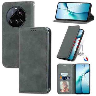For Xiaomi 15 Ultra Retro Skin Feel Magnetic Flip Leather Phone Case(Gray)