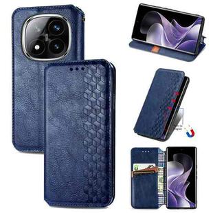 For Xiaomi Redmi Note 14 Pro+ 5G Cubic Grid Pressed Magnetic Leather Phone Case(Blue)