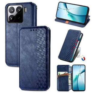 For Xiaomi 15 Cubic Grid Pressed Magnetic Leather Phone Case(Blue)