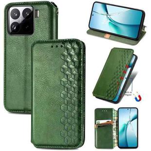 For Xiaomi 15 Cubic Grid Pressed Magnetic Leather Phone Case(Green)
