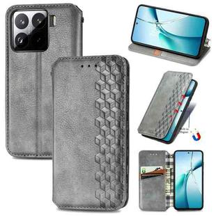 For Xiaomi 15 Pro Cubic Grid Pressed Magnetic Leather Phone Case(Gray)