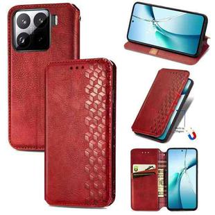 For Xiaomi 15 Pro Cubic Grid Pressed Magnetic Leather Phone Case(Red)
