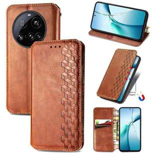For Xiaomi 15 Ultra Cubic Grid Pressed Magnetic Leather Phone Case(Brown)