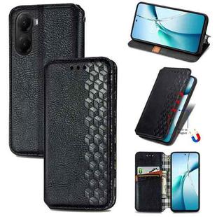 For Xiaomi Poco X7 Pro Cubic Grid Pressed Magnetic Leather Phone Case(Black)