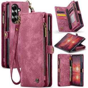 For Samsung Galaxy Z Fold7 CaseMe 008 Detachable Multifunctional Leather Phone Case(Wine Red)