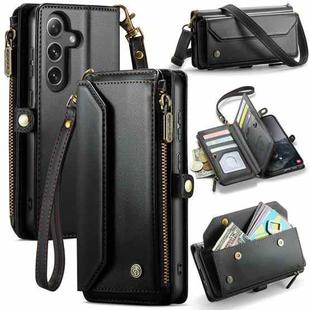 For Samsung Galaxy S25+ 5G CaseMe C36 Card Slots Zipper Wallet RFID Anti-theft Leather Phone Case(Black)
